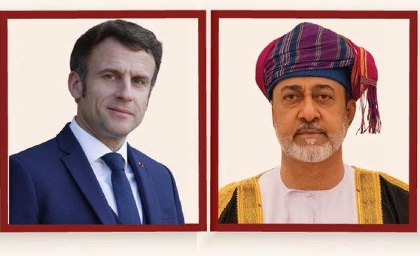 جلالة السلطان يبحث مع الرئيس الفرنسي الجهود المبذولة لضمان حرية الملاحة البحرية وحركة التجارة الدولية 