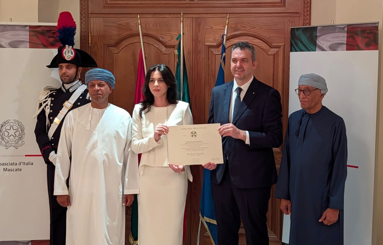 Conferment of the “Cavaliere dell’Ordine della Stella d’Italia upon Beatrice Franceschi (1).jpeg